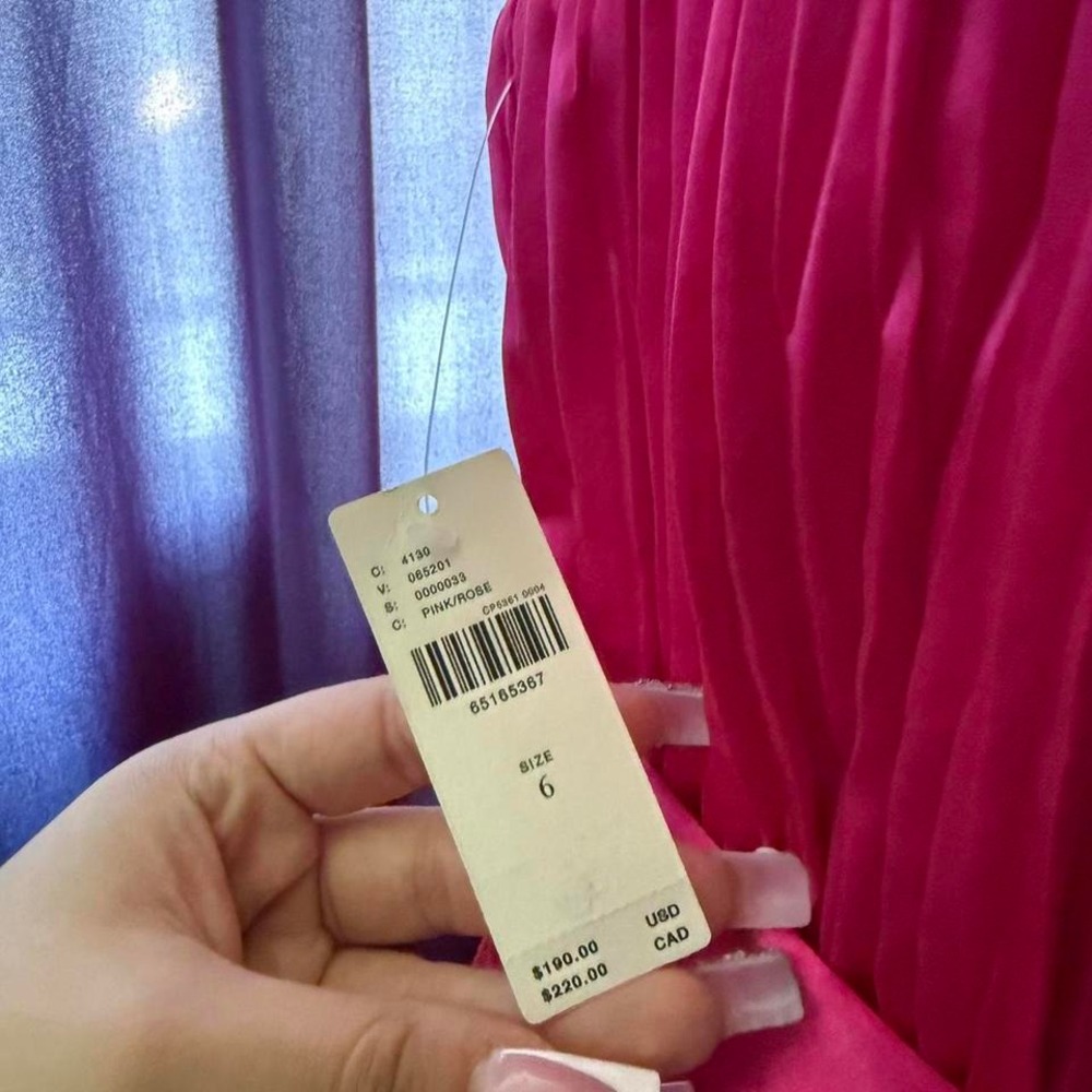 New MAEVE ANTHROPOLOGIE Rose Pink Bow Tie Satin Mini Dress Size 6 - Picture 2 of 3